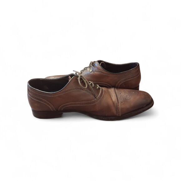 To Boot New York Adam Derrick Men's Size 11.5 Brown Leather Cap Toe Oxford Italy - Picture 5 of 9